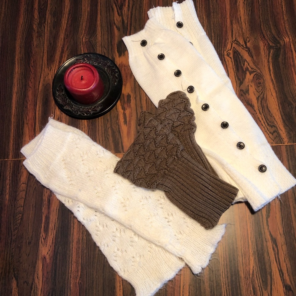 Set of three leg warmers/boot socks